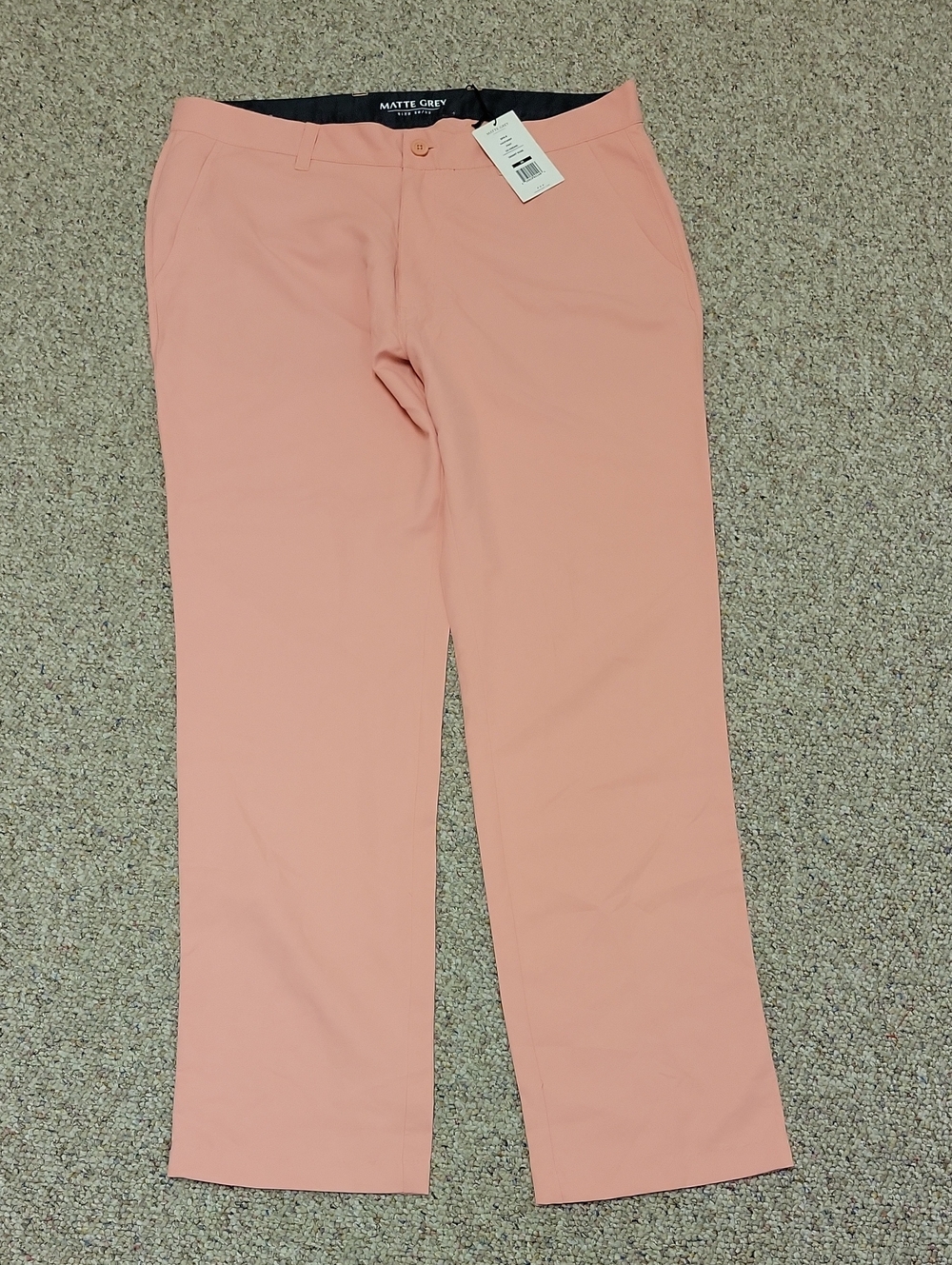 Matte Grey Performance Wayfarer Pants In Desert Rose, Men's Sz 36 X 32 Golf New